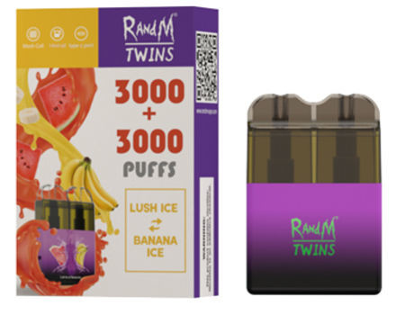 6000puffs RandM Twins Disposable Vape R and M Vape e cig with RGB Light