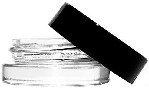 Black Clear Small 7ml Glass Concentrate Container / Wax Containers With Labels