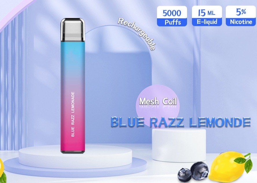 950mah 5% Nic Disposable Vape Device Blueberry Raspberry Lemon