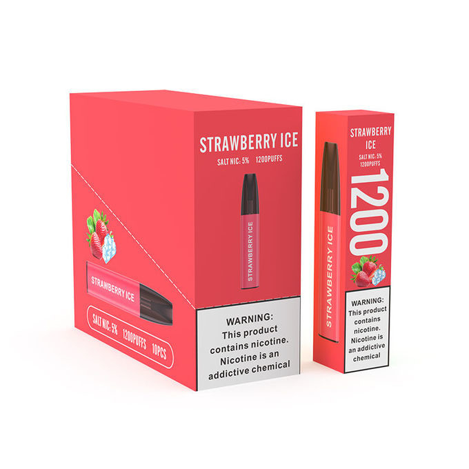 Strawberry Ice Disposable Electronic Cigar 1200 Puffs 400mAh 1.2ohm