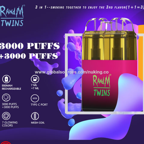 Randm Switch Disposable Vape Device R and M Twins 6000 Puffs Mesh Coil 14ml 2 in 1 vapor