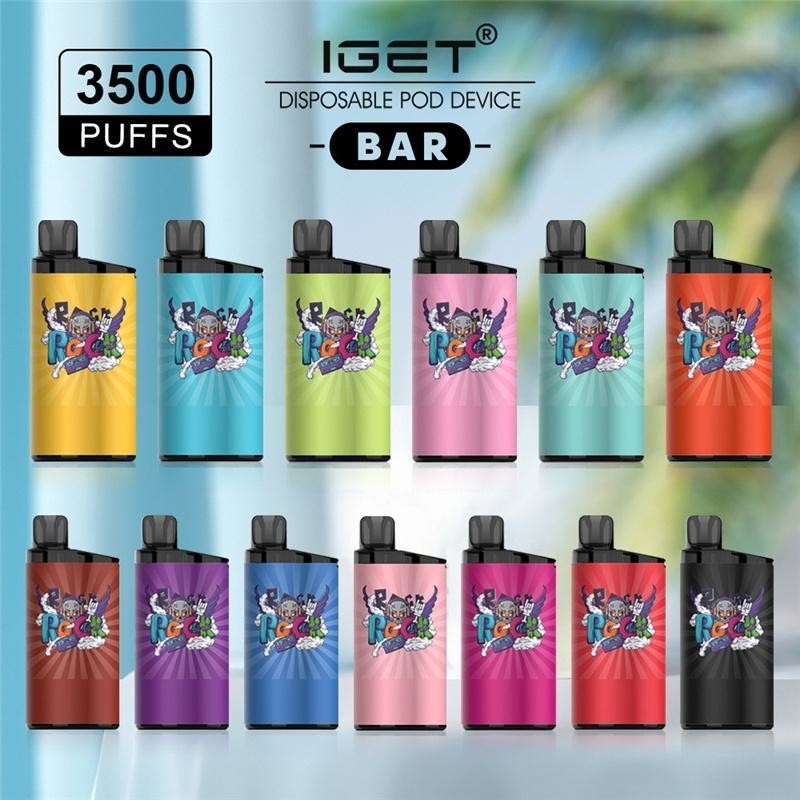 3500puff Iget Bar Disposable Vape Bar With 12ml E Jucie Grape Ice Flavor